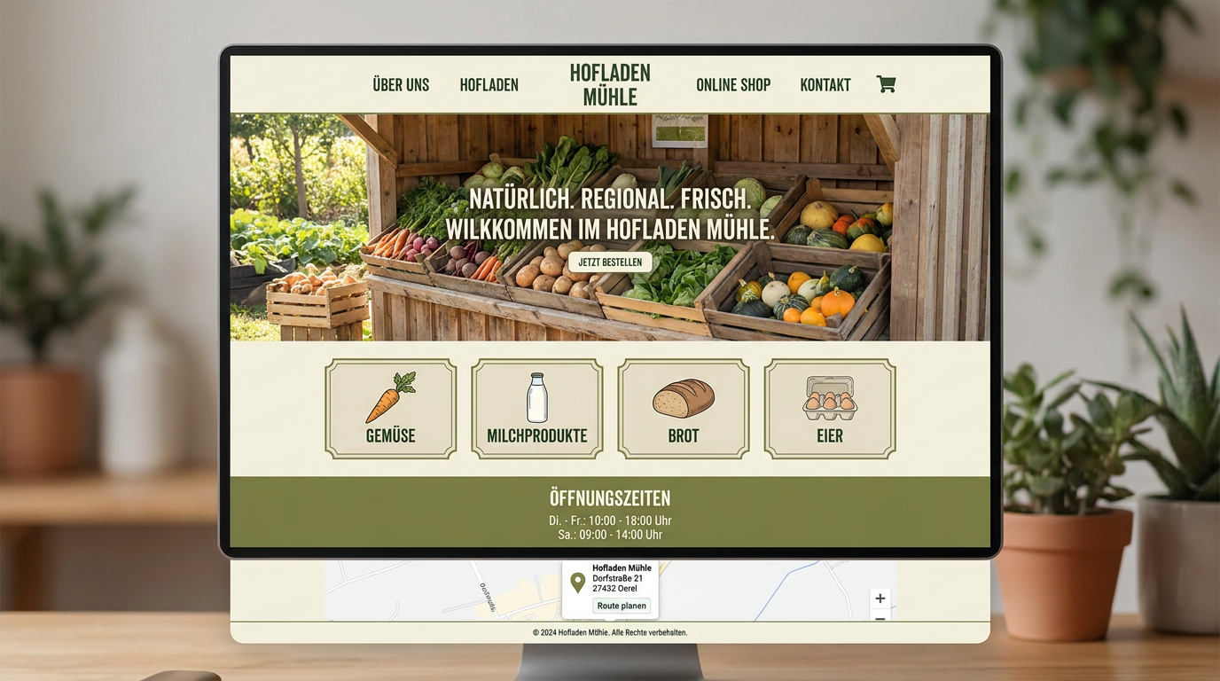 Hofladen Gut Wiese Mockup-Vorschau
