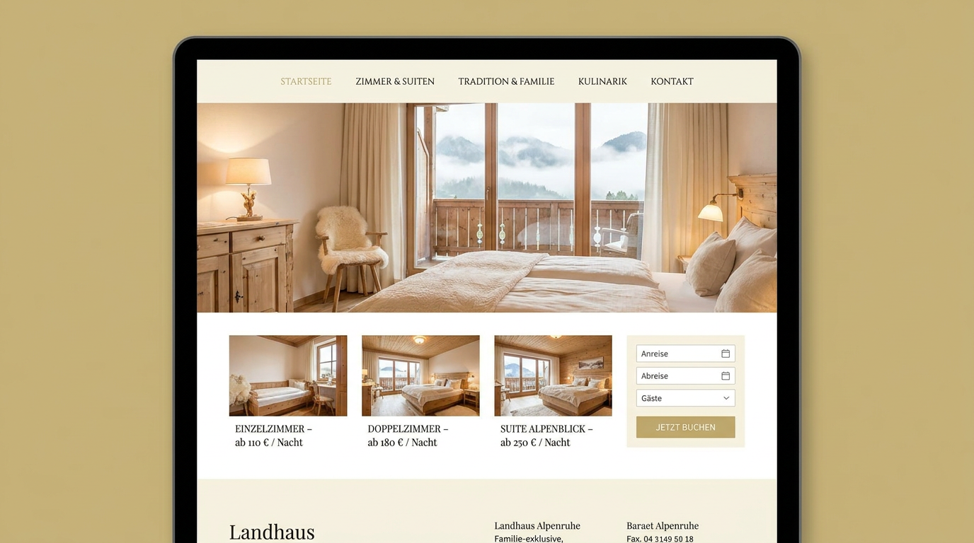 Pension Alpenrose Mockup-Vorschau