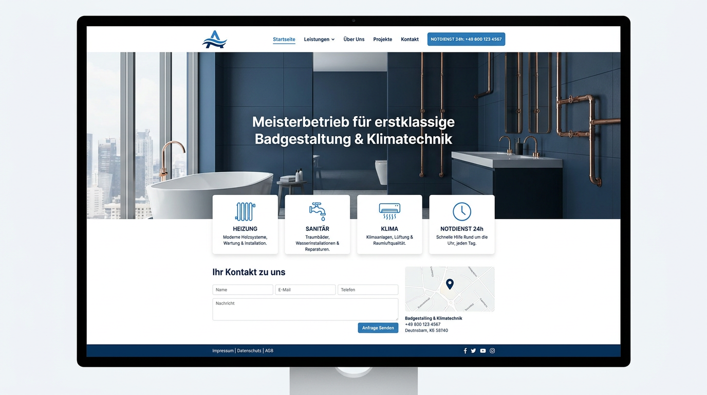 Klempnerei Schwarz Mockup-Vorschau